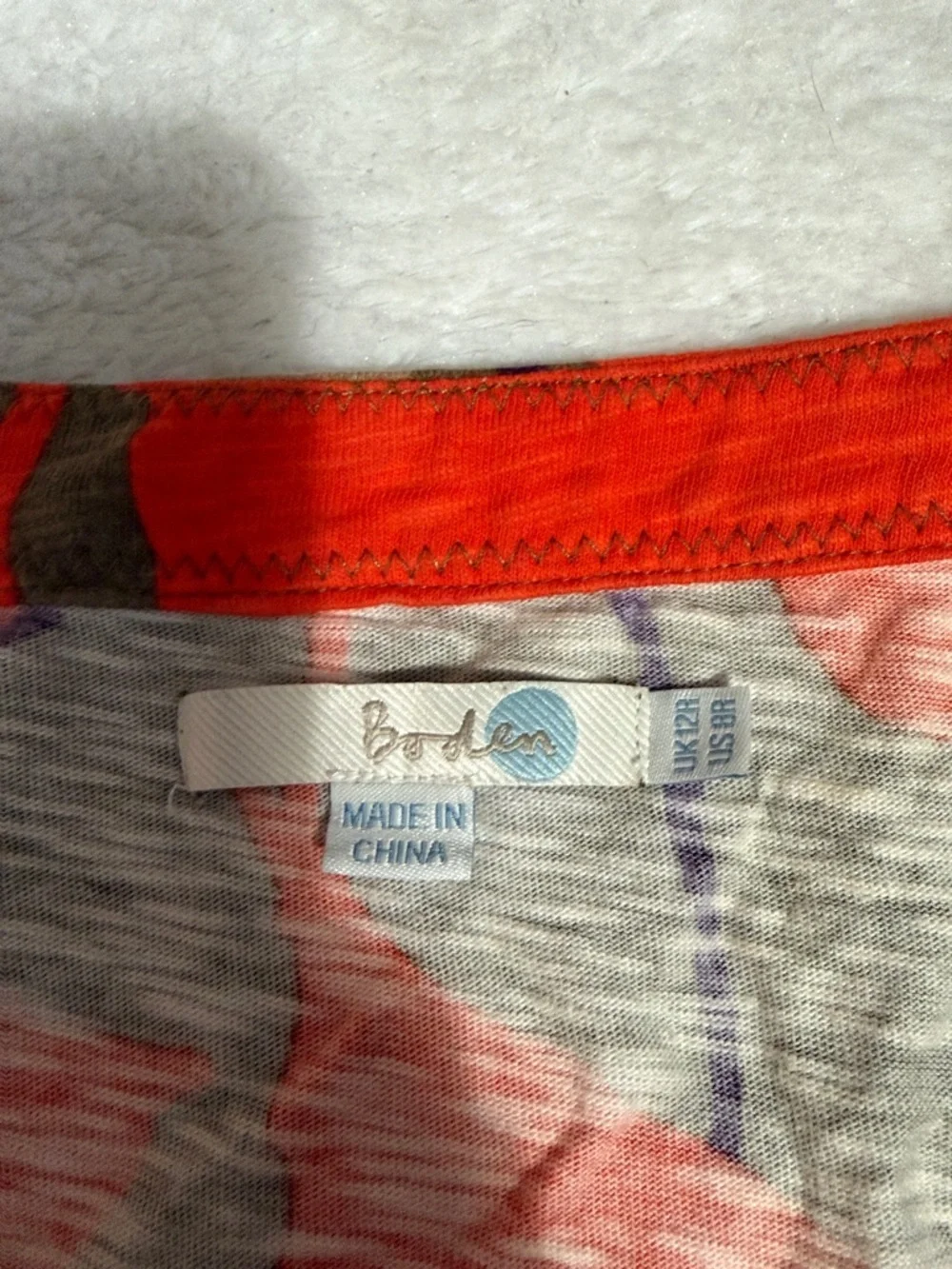 Boden Olive Tank Dress with Bright Orange & Purple Floral Print - Picture 2 of 3